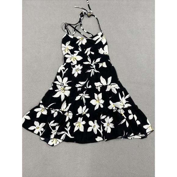 HYFVE Dresses & Skirts - Hyfve Dress Womens Size Small Black White Yellow Flowers Ruffles Summer Sun Cute
